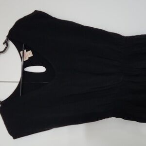 Simple black dress elastic waist